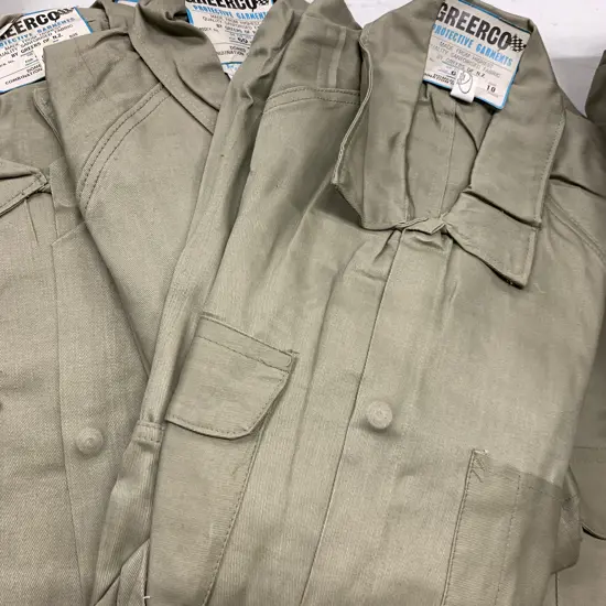 New Greerco Protective Overalls Khaki 5x Size 9, 3x Size 10