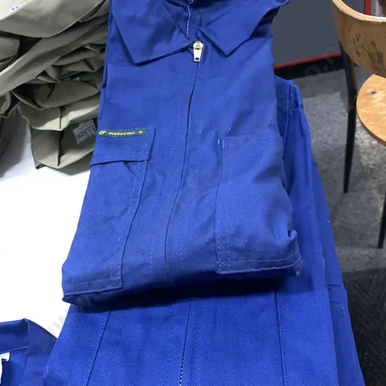 Space Time Navy 'Dress For The Job' Overalls x4 With Protector Safety Overalls Size 8 x1