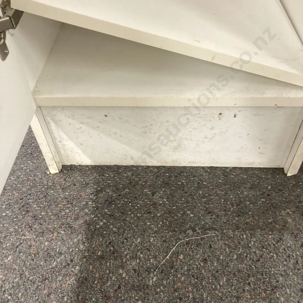 White Single Door Cupboard, 2 Adjustable Shelves, H214 W46 D49cm Image 1++