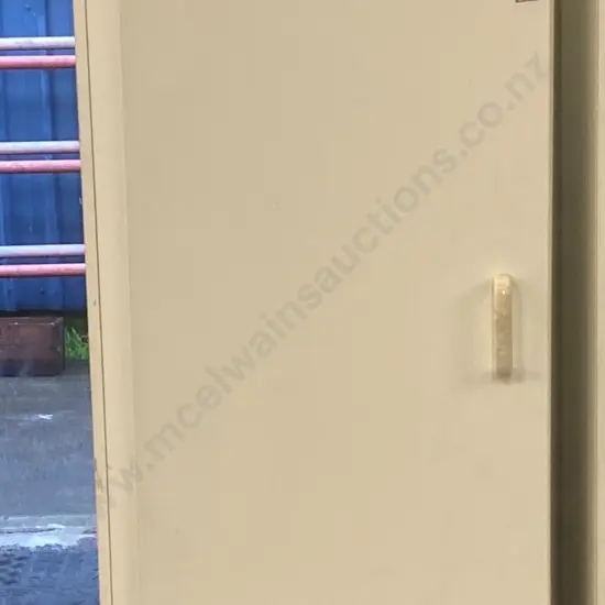 White Single Door Cupboard, 2 Adjustable Shelves, H214 W46 D49cm