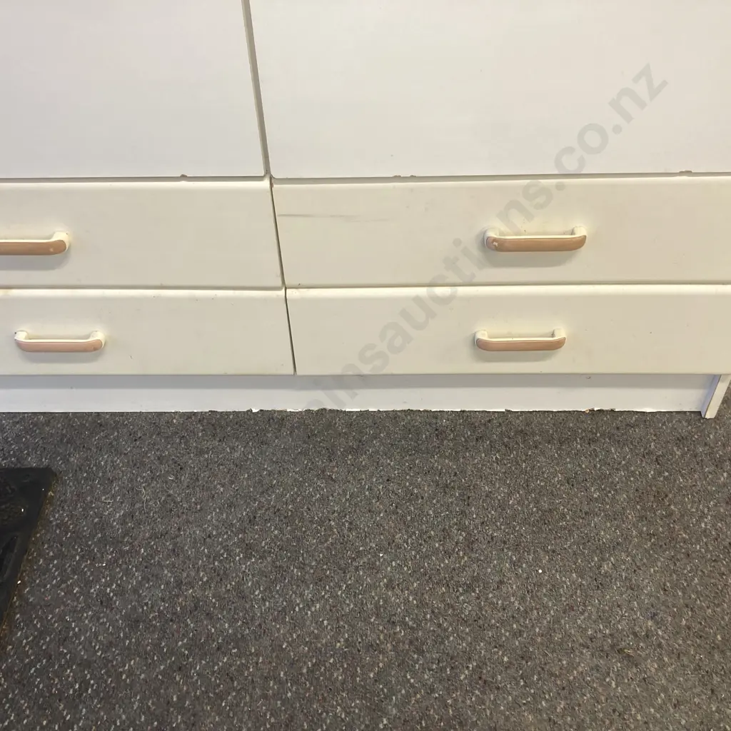 White Double Door Wardrobe, 4 Drawers At Base, H183 W120 D55cm Image 1++