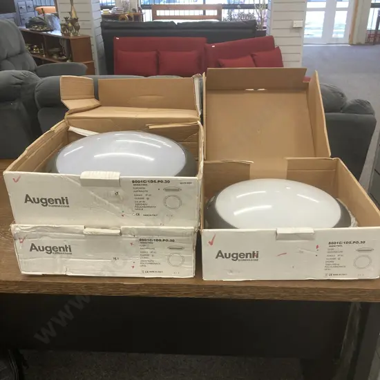 Lot of 3 New Ceiling Lights - Augenti Illuminazione 8001C/1D5.PO.30 Plafoniera & Flush Anthracite, 2x26W, IP65