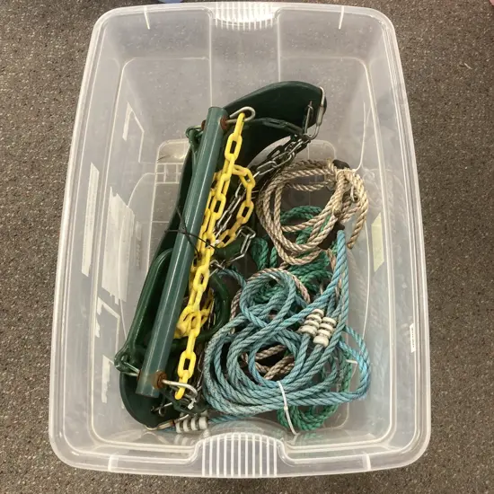 Clear Bin Swing Seat, Trapeze, Swing Ropes
