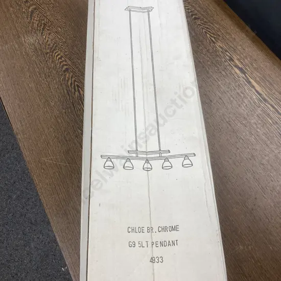 New Chloe Br. Chrome G9 5 Light Pendant Ceiling Light