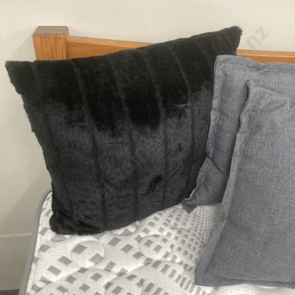 Cushions x 4, Assorted Black, Grey & Dog Image 1++