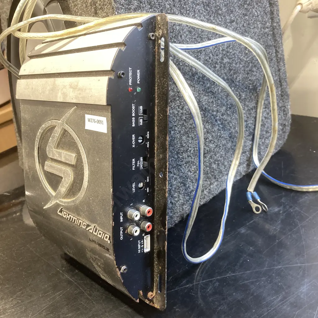 Lightning Audio LA1.150.2 2 Channel 450W Sub Amp & Lightning Sub-Woofer Mounted In Box Image 1++