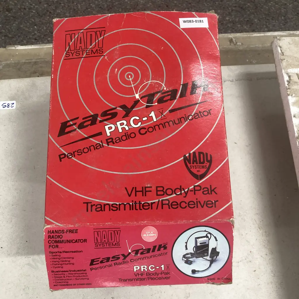 Pair of EasyTalk PRC-1X Personal Radio Communicator VHF Body-Pak Transmitter / Receiver In Box With Manual (As Found) Image 1++