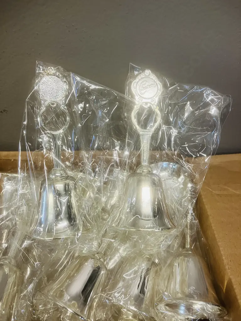 Lot of New Souvenir Blank Silver Colour Bells x 30 Image 1++