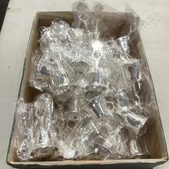Lot of New Souvenir Blank Silver Colour Bells x 30
