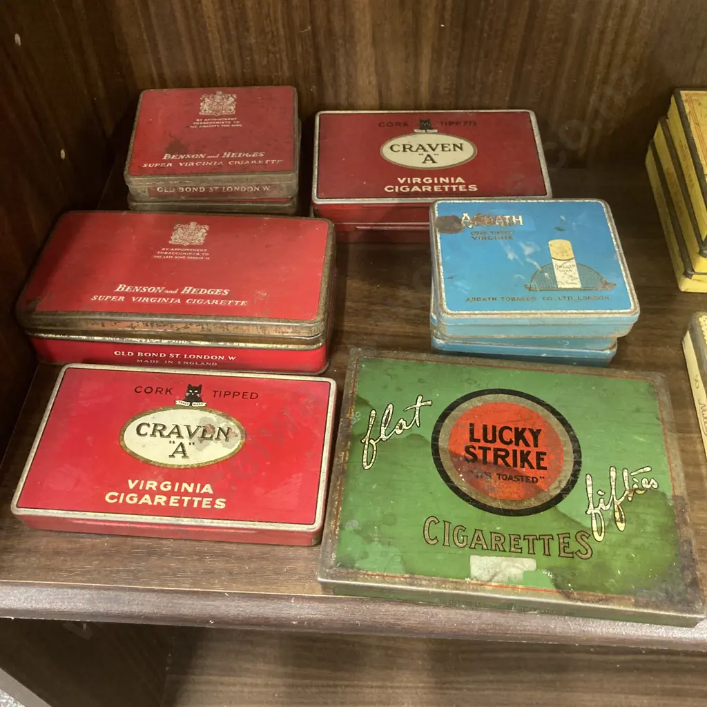 Selection of 19 Vintage Cigarette Tins Image 1++