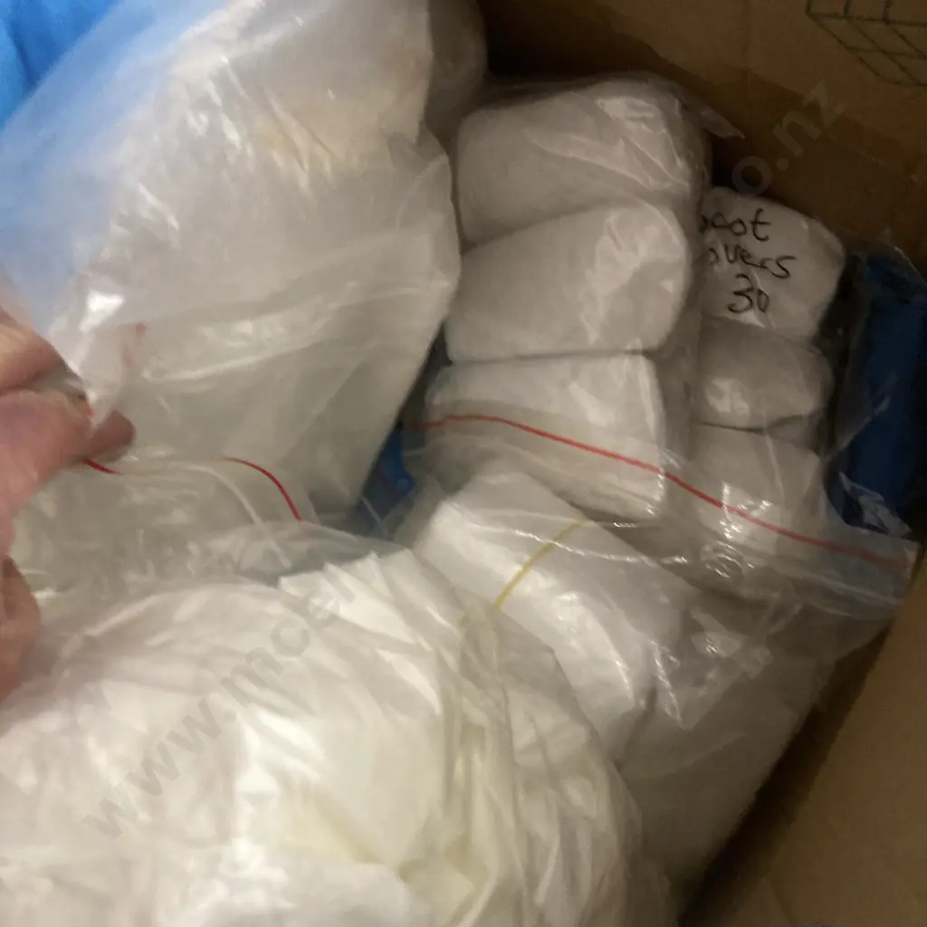 Box Assorted Boot Covers, Gloves, Hair Covers Etc Image 1++