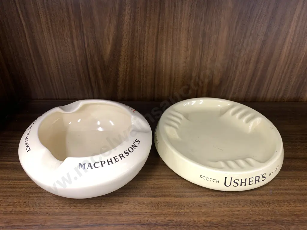 Vintage Wade Regicor Cluny Macphersons Scotch Whisky Ashtray & Ushers Scotch Whisky Ashtray Image 1++
