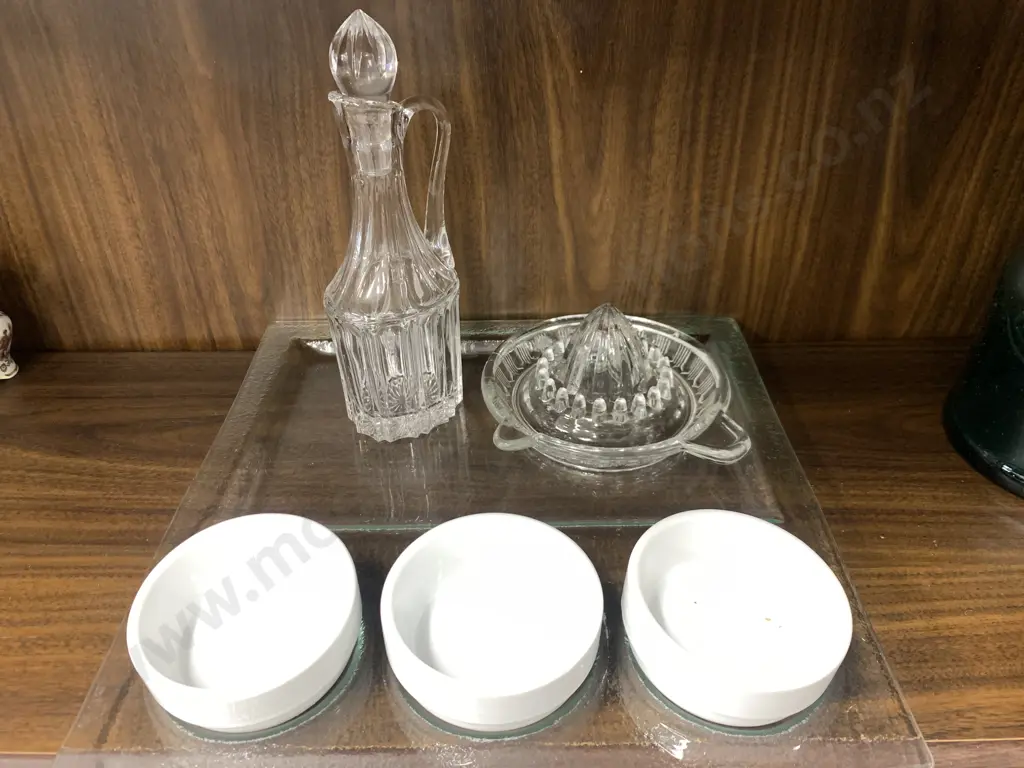 Ecology Seasons Platter & Dishes With Vinaigrette Jug & Glass Citrus Squeezer Image 1++