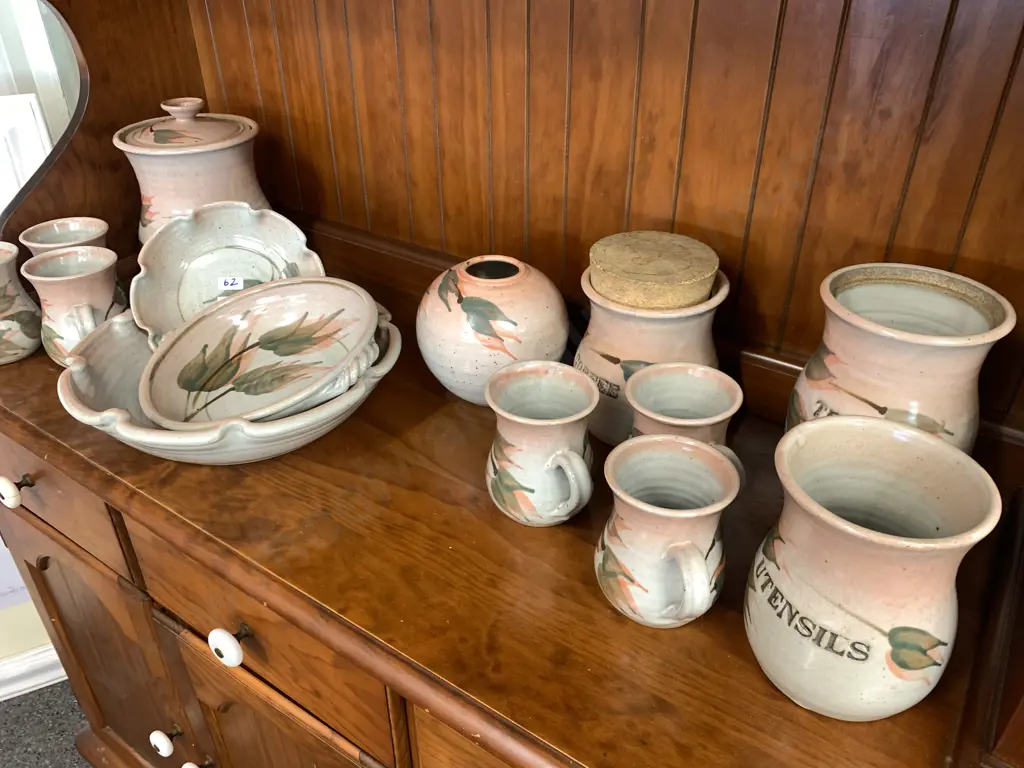 Large Selection Of Pottery Items Including Tea, Coffee, Flour Cannister, Mugs Etc Image 1++