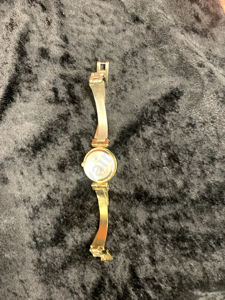 Ladies Gold Colour Anne Klein Watch, Diamantes Around Face Image 1++