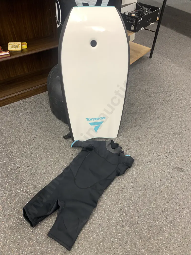 Torpedo 7 Revo 37 Bodyboard & A Torpedo 7 Kids Wetsuit, Size 12-14 Image 1++