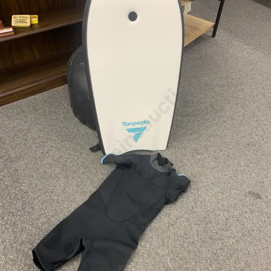 Torpedo 7 Revo 37 Bodyboard & A Torpedo 7 Kids Wetsuit, Size 12-14