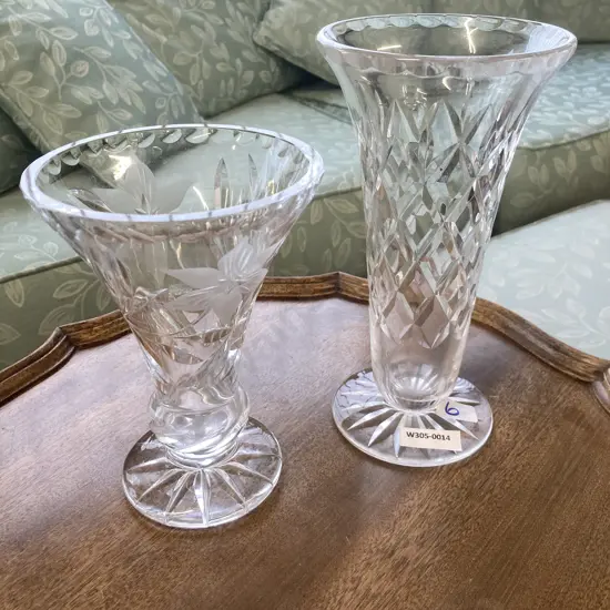 Vintage Crystal Vases x 2