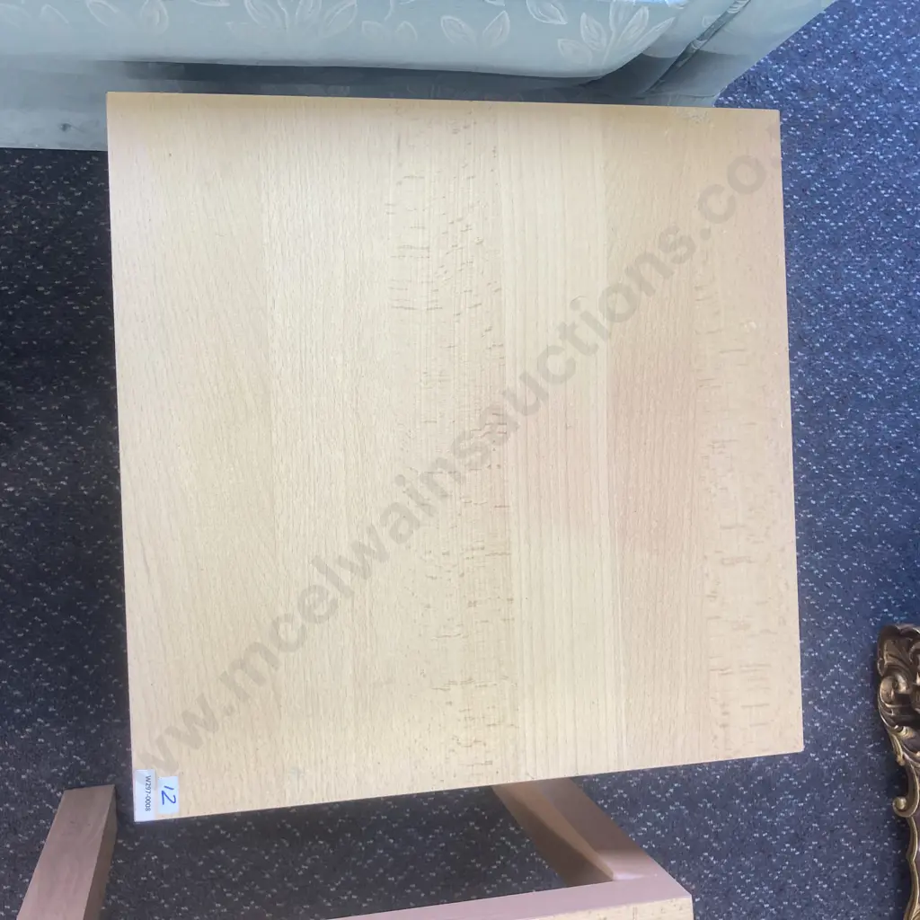 Pair of Square Wood Effect Occasional Tables, H40 W48 D48cm Image 1++