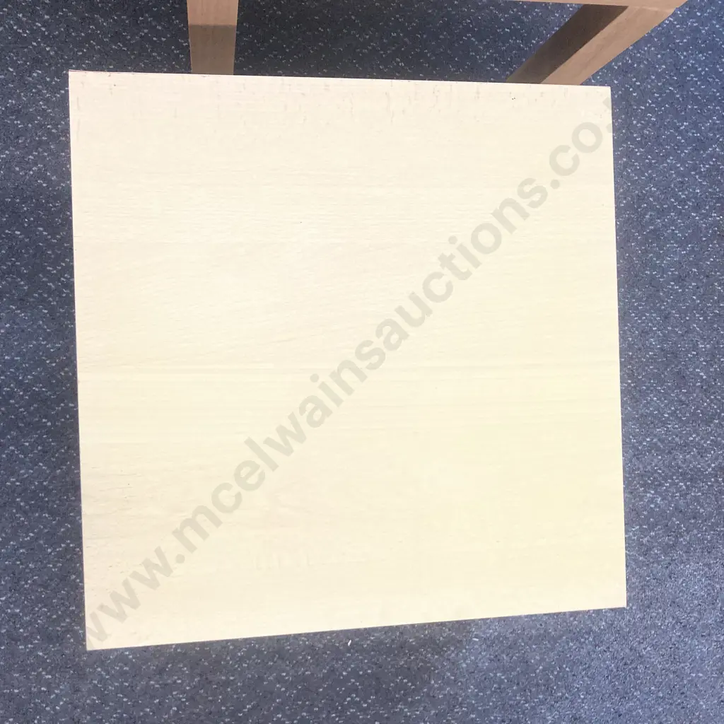 Pair of Square Wood Effect Occasional Tables, H40 W48 D48cm Image 1++