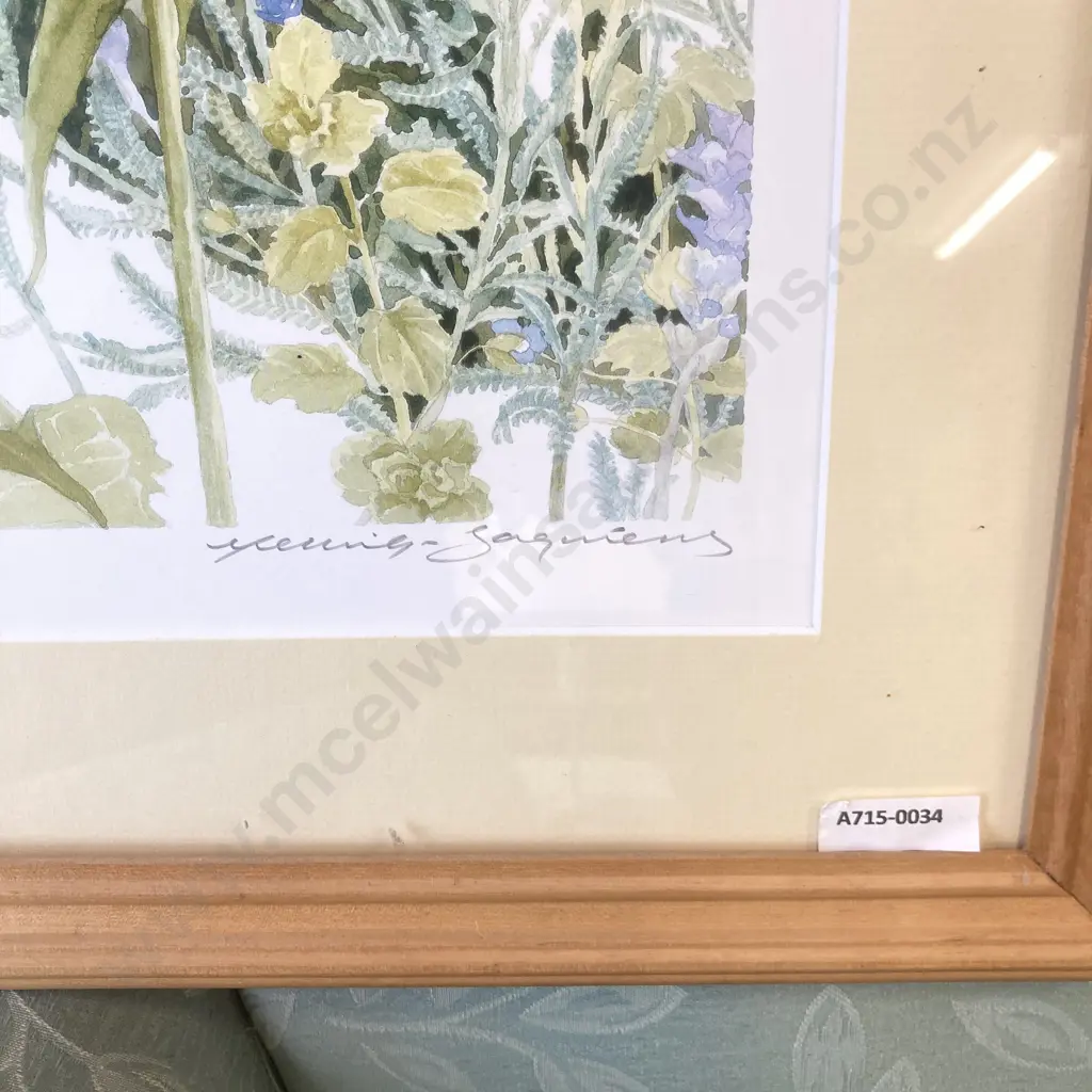 Framed Print Titled Lavender & Goldfinches No155/200 Signed By Artist 44 x 53cm Image 1++