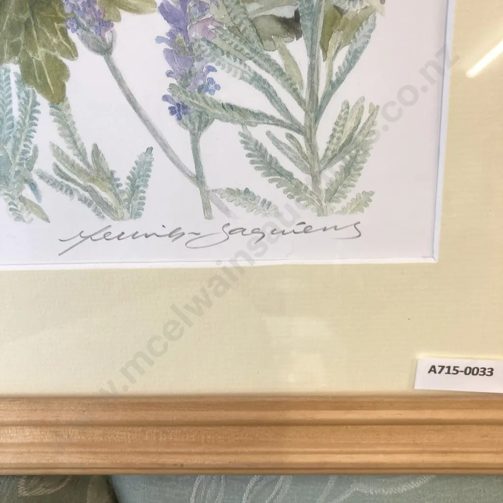 Framed Print Titled Lavender & Goldfinches No155/200 Signed By Artist 44 x 53cm Image 1++