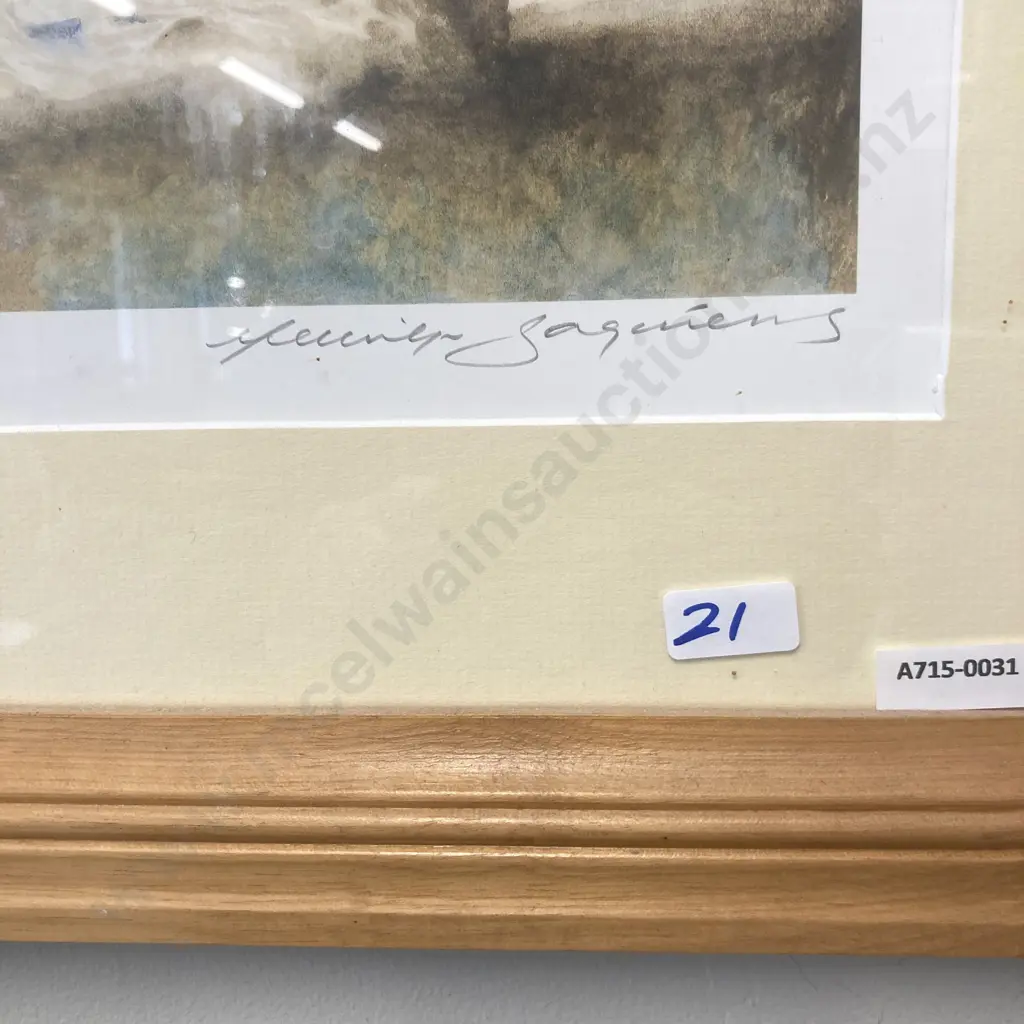 Framed Print Titled Blue Shed & Meg Signed By Artist, 151/200, 77 x 63cm Image 1++