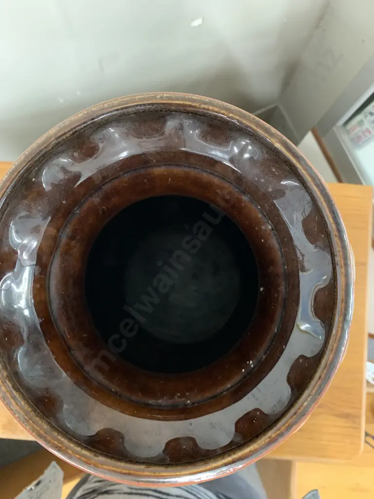 Stunning Large Vintage West German Pottery Floor Vase With Handle, Ornate Floral Detail, Stamped 487-47, H48cm Image 1++