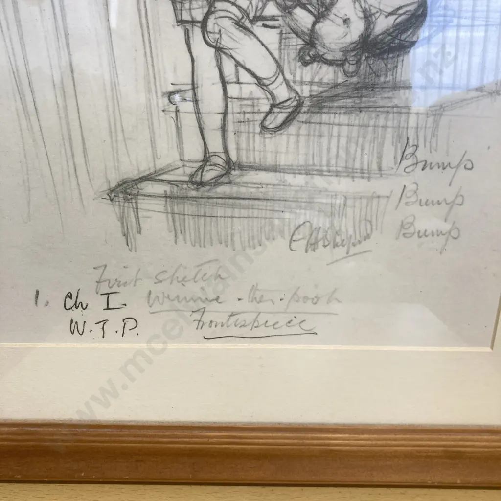Winnie The Pooh Framed Artwork 'First Sketch' 60 x50 cm Image 1++