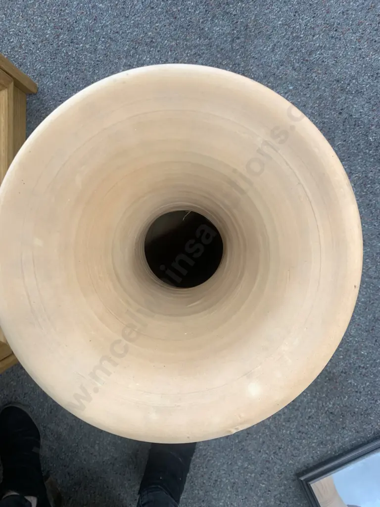 Terracotta Vase, Wide Rim, Narrow Neck & Bulbulous Base, H59cm Image 1++