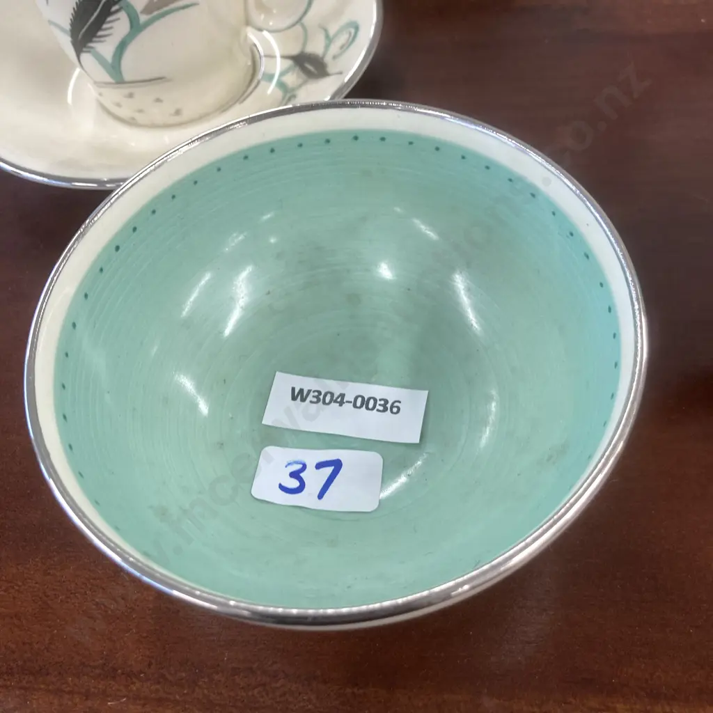 Susie Cooper Coffee Set, Crown Works Burslem, 15 Pce (Chipped Inside Coffee Pot) Image 1++