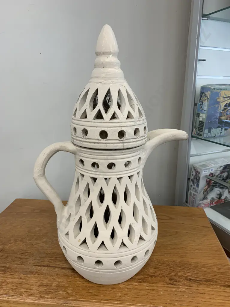 Cream Painted Ornamental Coffee Pot, H60 W40cm Image 1++