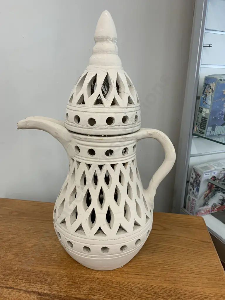 Cream Painted Ornamental Coffee Pot, H60 W40cm Image 1++