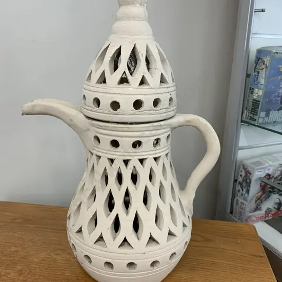 Cream Painted Ornamental Coffee Pot, H60 W40cm