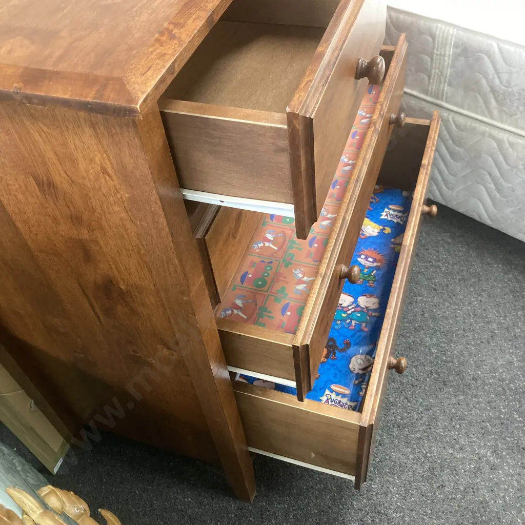 'Endeavour' Solid Wood 5 Drawer Chest Of Drawers, Knob Handles, H120 W97 D48cm Image 1++