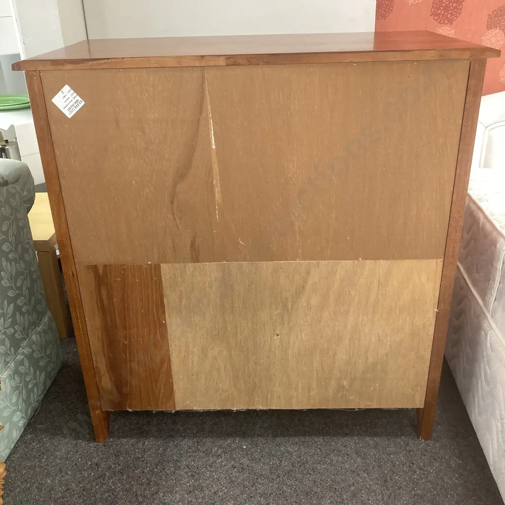 'Endeavour' Solid Wood 5 Drawer Chest Of Drawers, Knob Handles, H120 W97 D48cm Image 1++