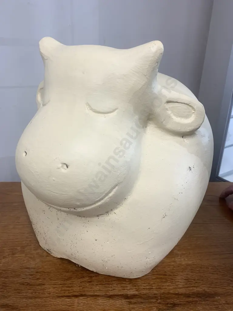 Garden Ornament Yellow Painted Cow, 36 x 45cm Image 1++