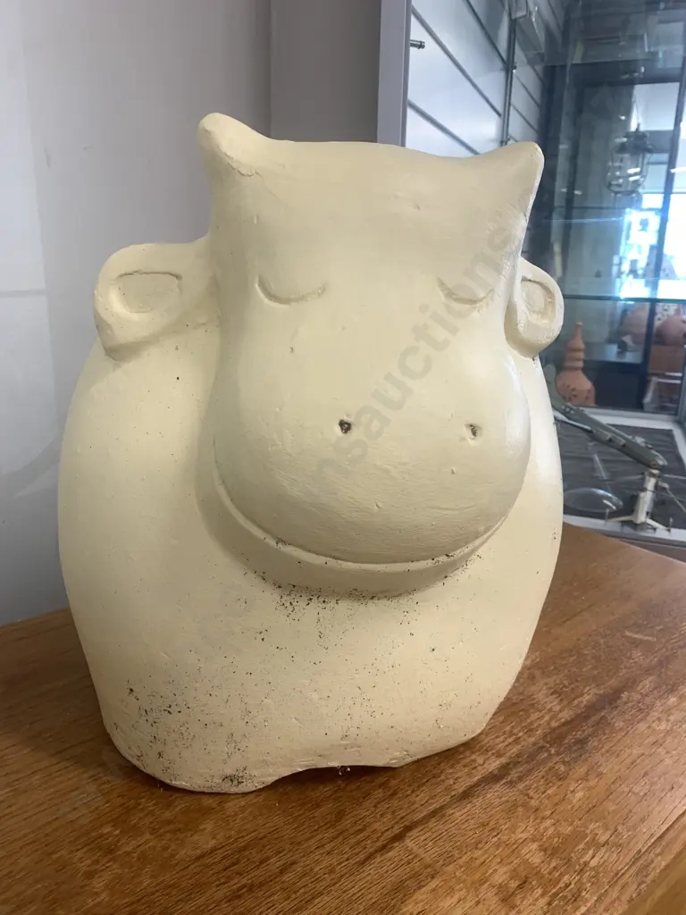 Garden Ornament Yellow Painted Cow, 36 x 45cm Image 1++