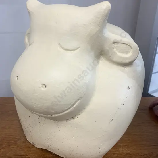 Garden Ornament Yellow Painted Cow, 36 x 45cm