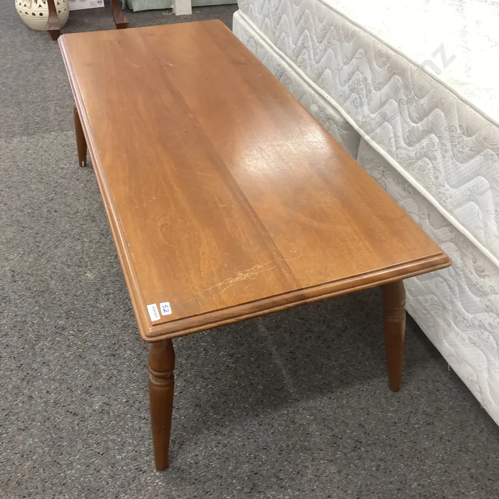 Mahogany Colonial Style Rectangular Coffee Table, H43 W120 D50cm Image 1++