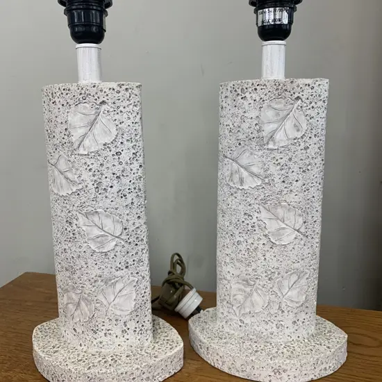 Pair of Concrete Look Table Lamp Bases, H43cm
