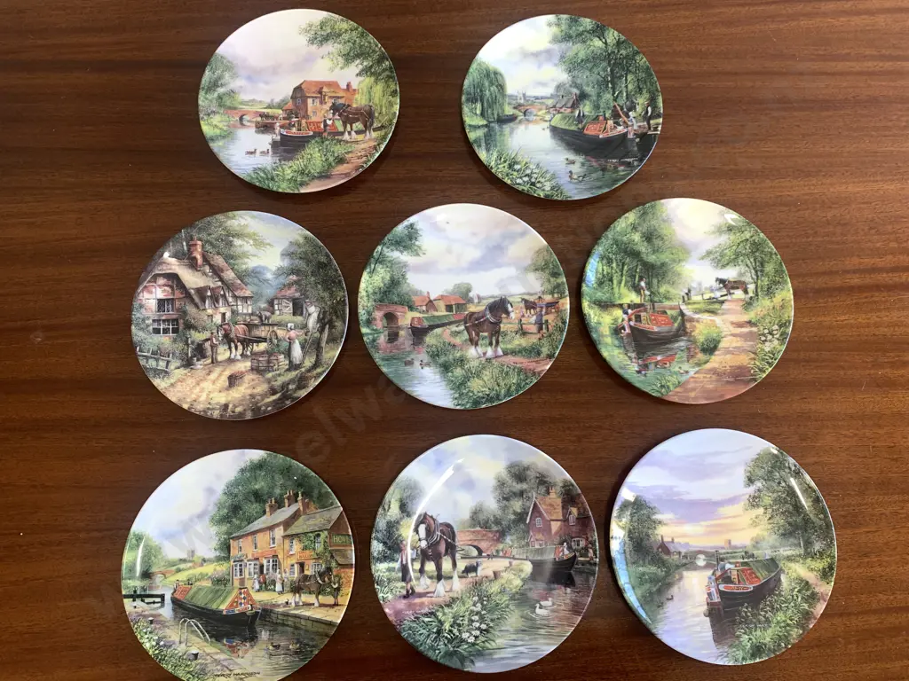 Collection Of Royal Doulton Limited Edition Collectors Plates x 8, Life On The Waterways by Terry Harrison Image 1++