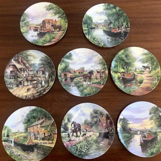 Collection Of Royal Doulton Limited Edition Collectors Plates x 8, Life On The Waterways by Terry Harrison