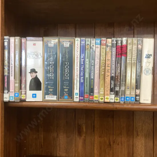 Assorted DVDs, Sherlock, Poirot, Live Aid, New Amsterdam Etc