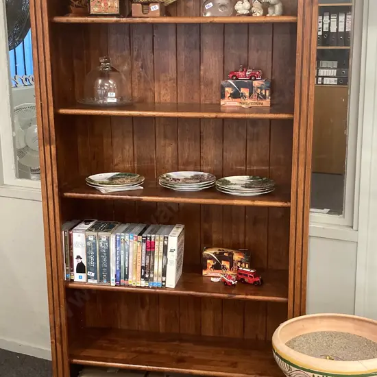 'Endeavour' Solid Wood Bookcase, T&G Back, 5 Shelves, H91 W98 D37cm
