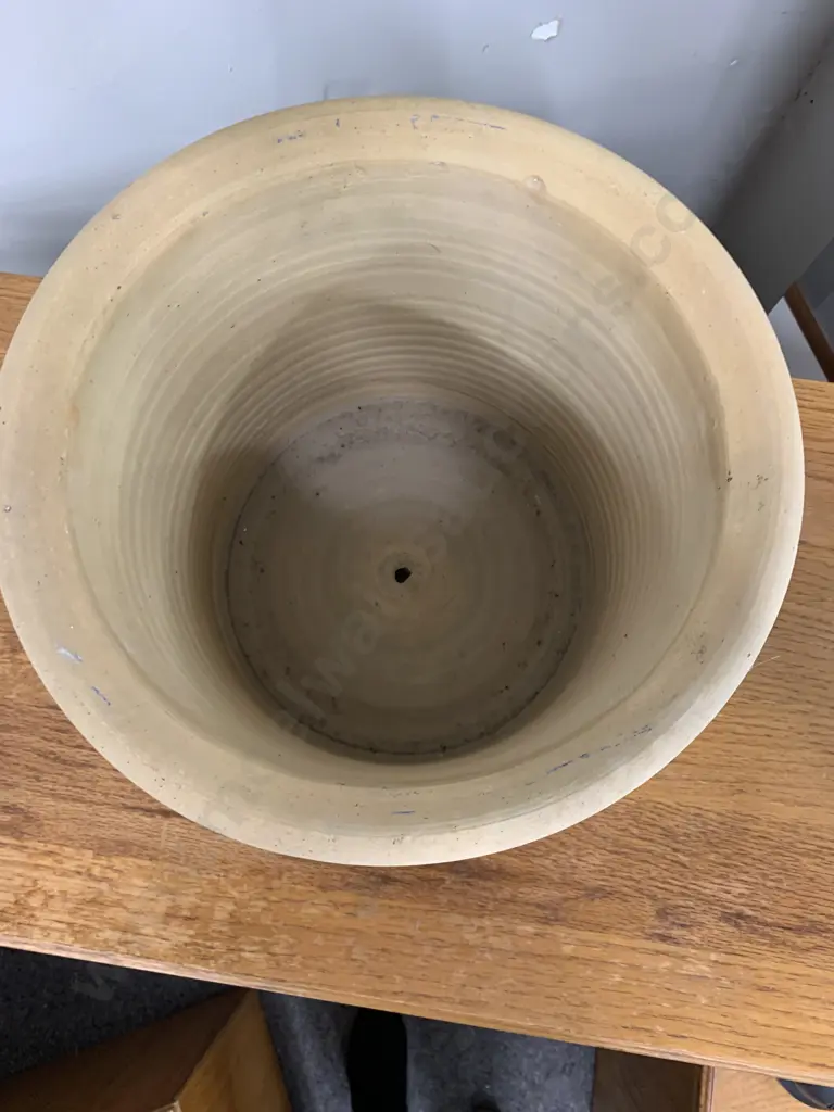 Planter Pot, Terracotta With Green / Yellow / Blue Swirl Pattern, H28cm Image 1++