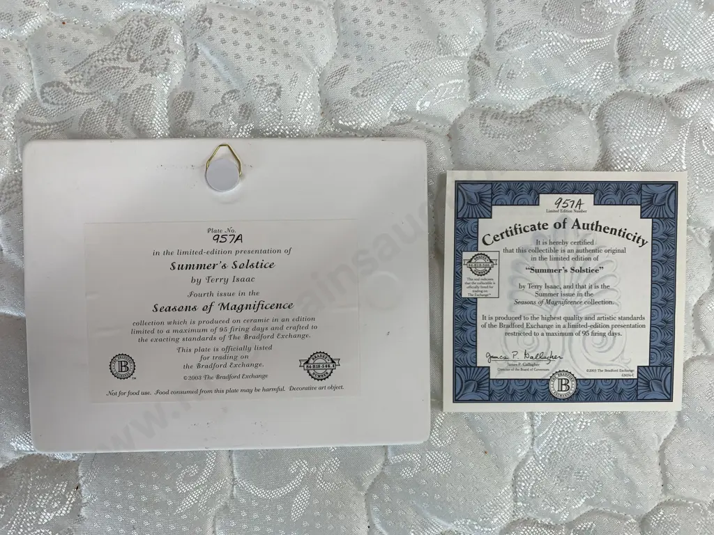 The Bradford Exchange Ltd Edition Wall Plaque 'Summers Solstice" #957A Image 1++