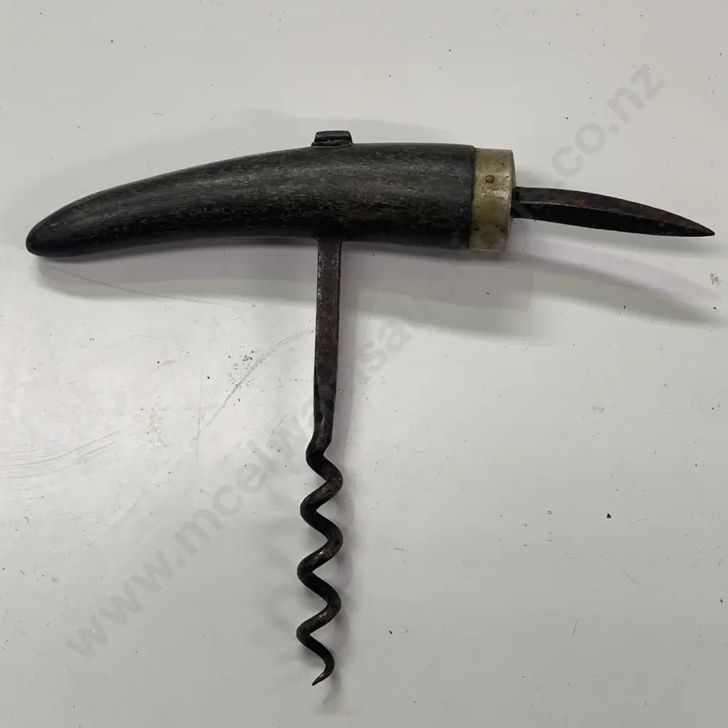 Victorian Direct Pull Handled Corkscrew with Spike c1880 Image 1++