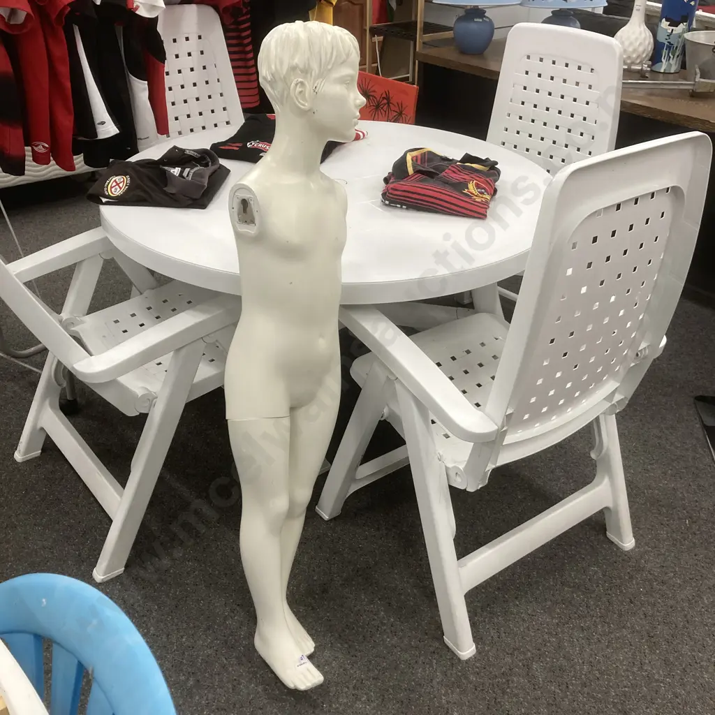Armless White Boy Mannequin With Scapin Bike Shirt Image 1++