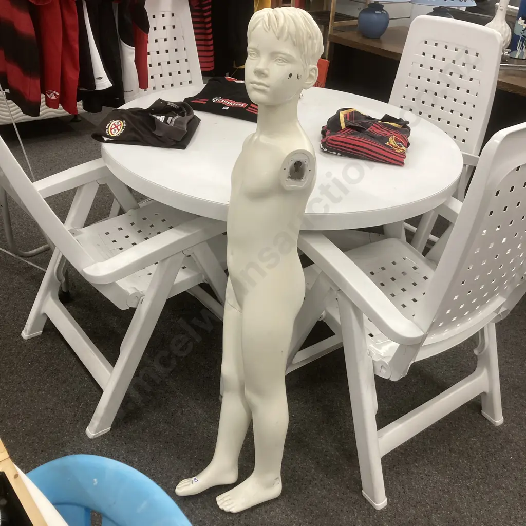 Armless White Boy Mannequin With Scapin Bike Shirt Image 1++